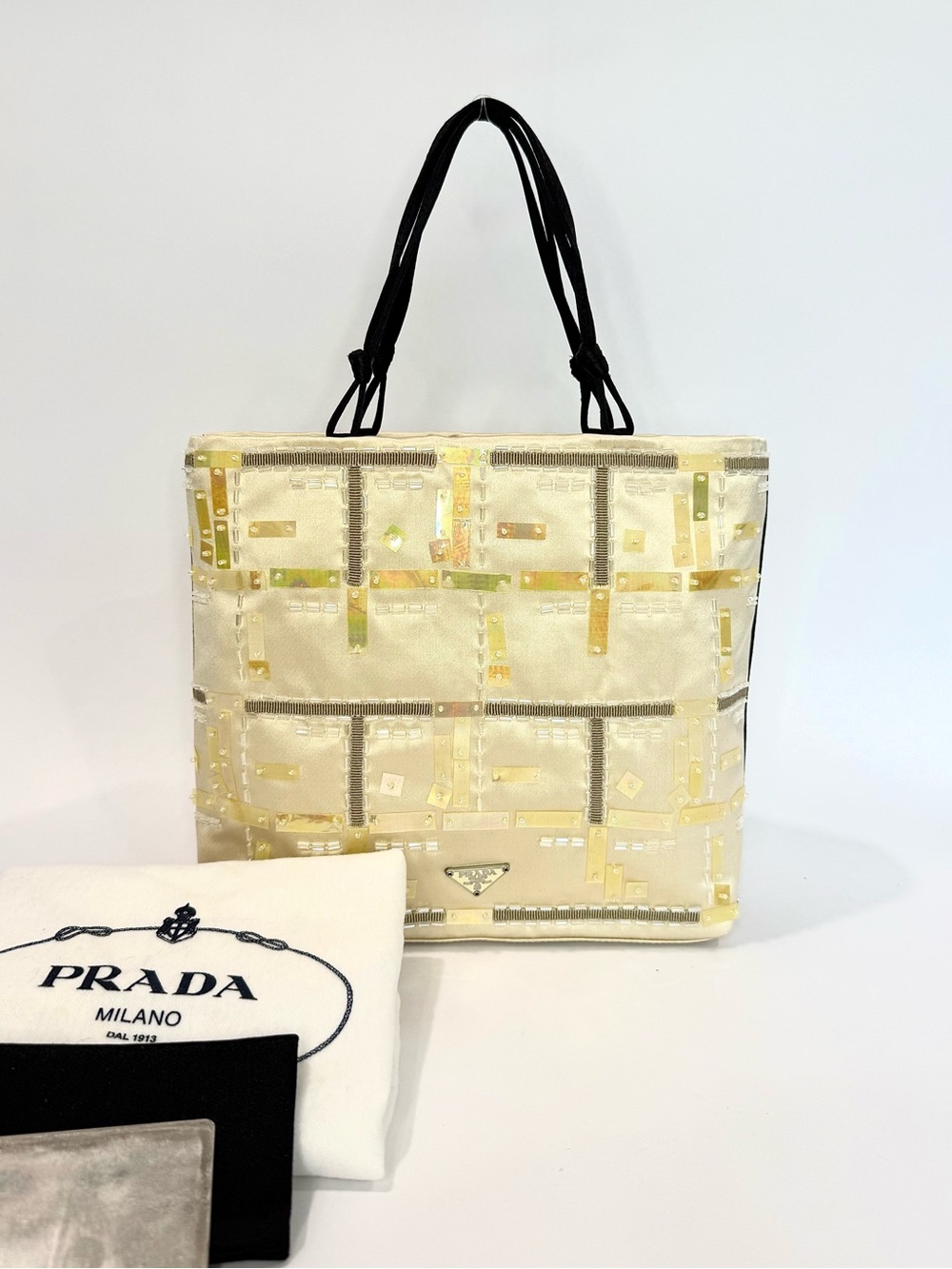 RARE Prada Sequin and Beaded Mini Satin Bag - Picture 2 of 10